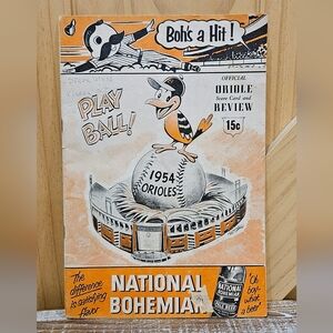 Vintage | Original 1954 Baltimore Orioles Score Card & Review Program